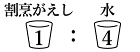 割烹がえし1：水4