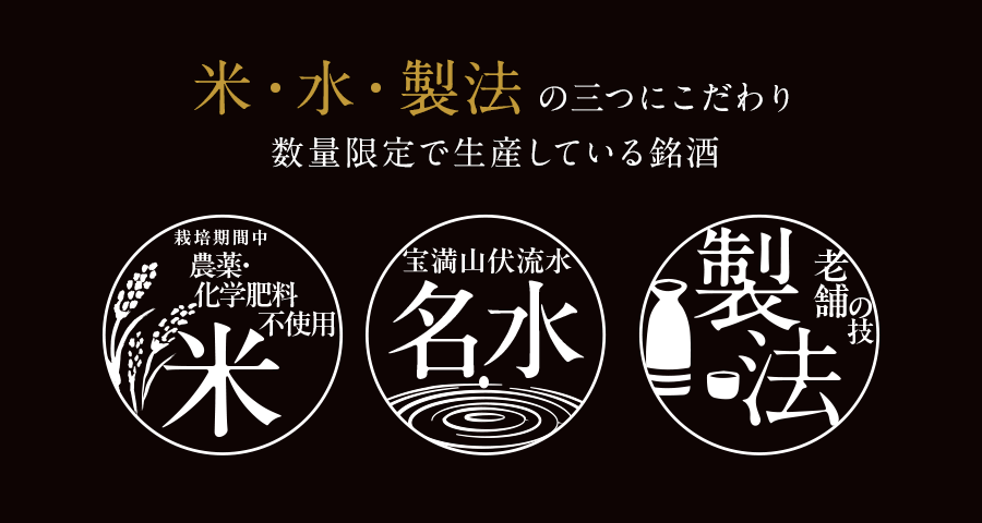 米・水・製法の三つにこだわり数量限定で生産している銘酒「純米吟醸 兵四郎」