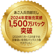 あご入兵四郎だし、あご入減塩だし年間200万商品販売（2021年4月から2022年3月実績）