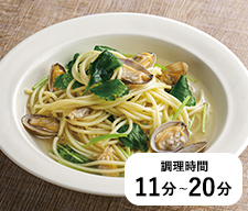 あさりと三つ葉のスープパスタ
