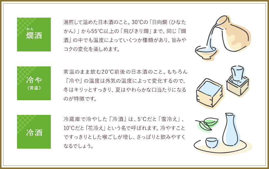 燗酒・冷や・冷酒